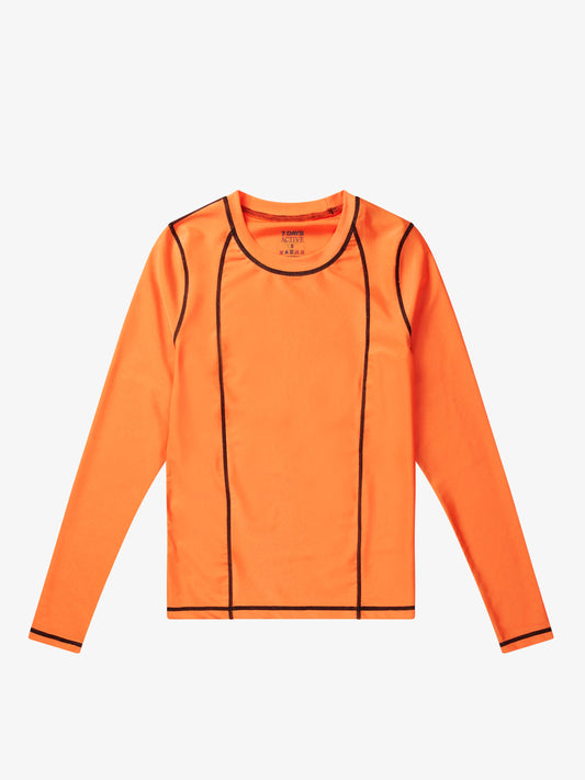 7 DAYS Tech Long Sleeve Top T-shirt L/S 617 Vibrant Orange