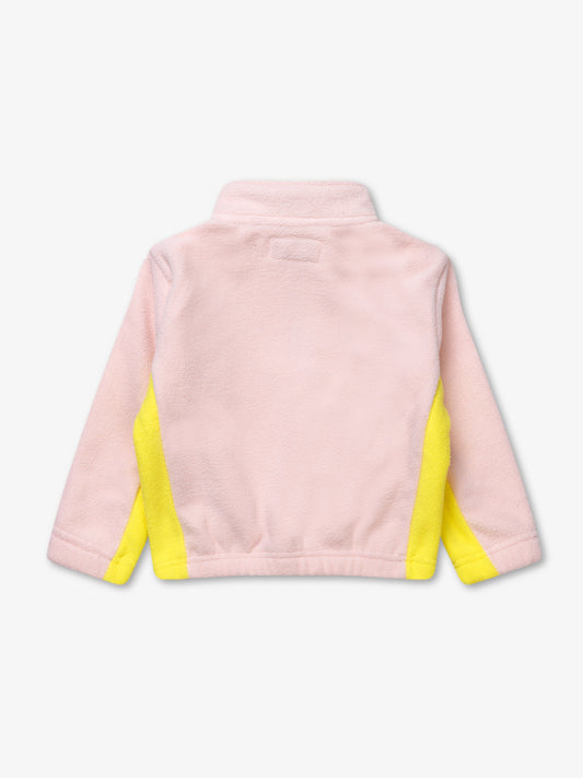 7 DAYS Kids Fleece Half Zip Pullover Jackets 114 Light Pink/Yellow