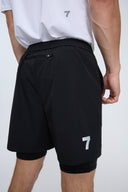 7 Days Active BODY 2 in 1 Shorts 5" Activewear 001 Black