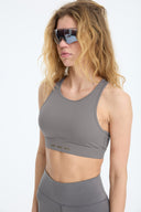 7 Days Active BODY Open Back Bra Bras 061 Charcoal