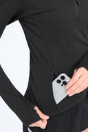 7 Days Active BODY W Midlayer Half Zip Tops 001 Black