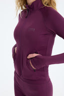 7 Days Active BODY W Training Zip Top Tops 072 Plum