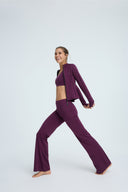 7 Days Active BODY W Training Zip Top Tops 072 Plum