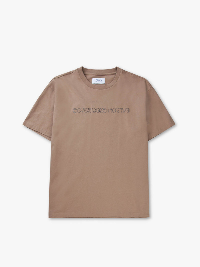 7 DAYS Embroidered Logo Tee T-shirt 423 Desert Taupe