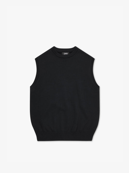 7 DAYS Graphic Knitted Vest Knitwear 001 Black