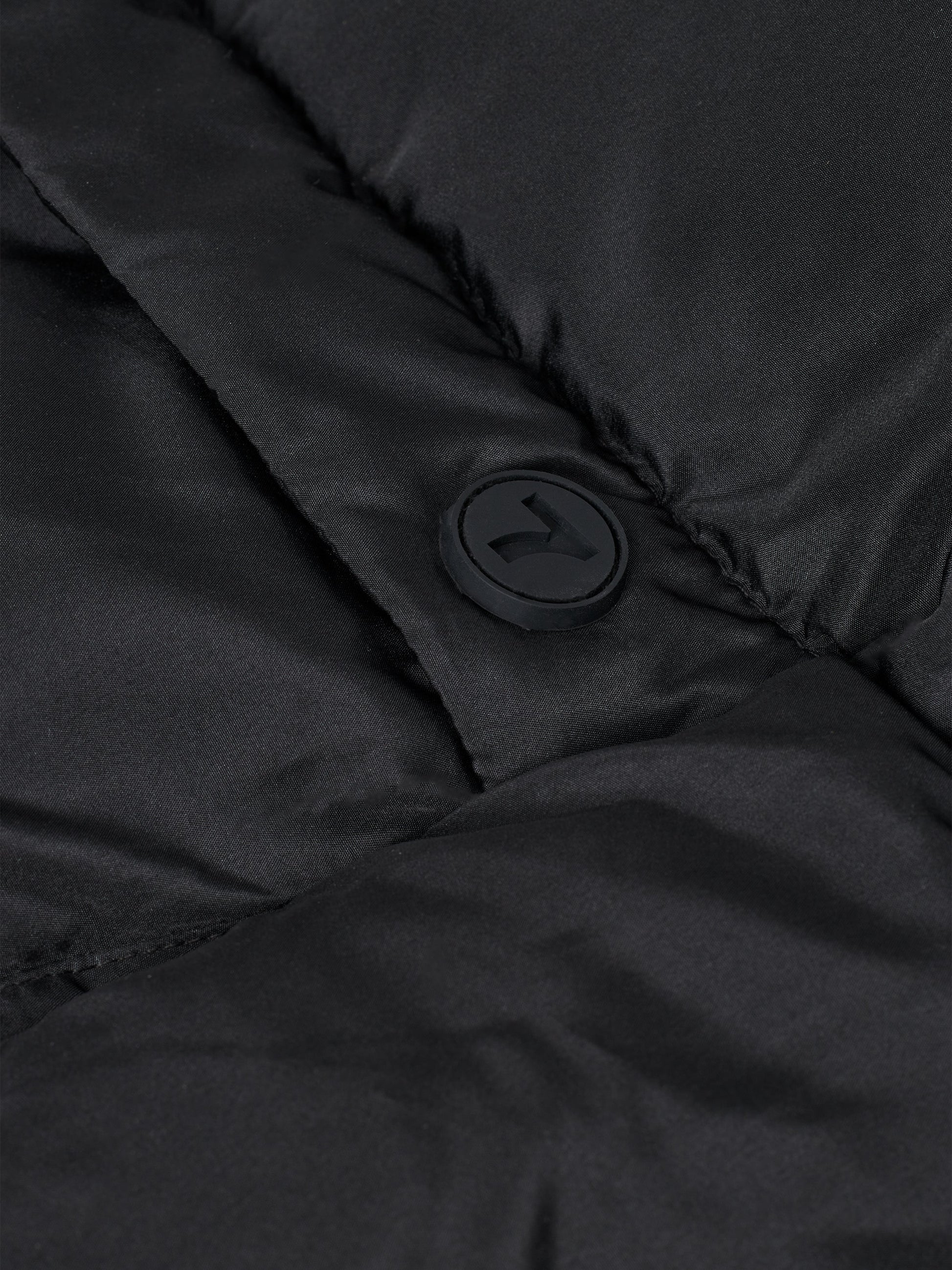 7 DAYS Longline Puffer Jackets 001 Black