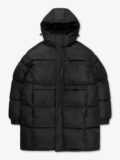 7 DAYS Longline Puffer Outerwear 001 Black