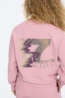 7 Days Active MIND Back Print Crewneck Tops 052 Rose