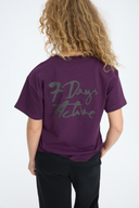 7 Days Active MIND Heavy Back Print Tee T-shirts 072 Plum