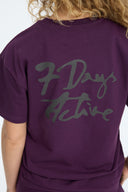 7 Days Active MIND Heavy Back Print Tee T-shirts 072 Plum