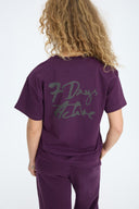 7 Days Active MIND Heavy Back Print Tee T-shirts 072 Plum