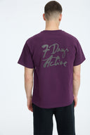 7 Days Active MIND Heavy Back Print Tee T-shirts 072 Plum