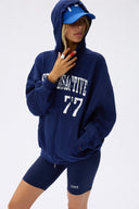 7 Days Active Organic Full Zip Hoodie Sweatshirts 046 Medieval Blue