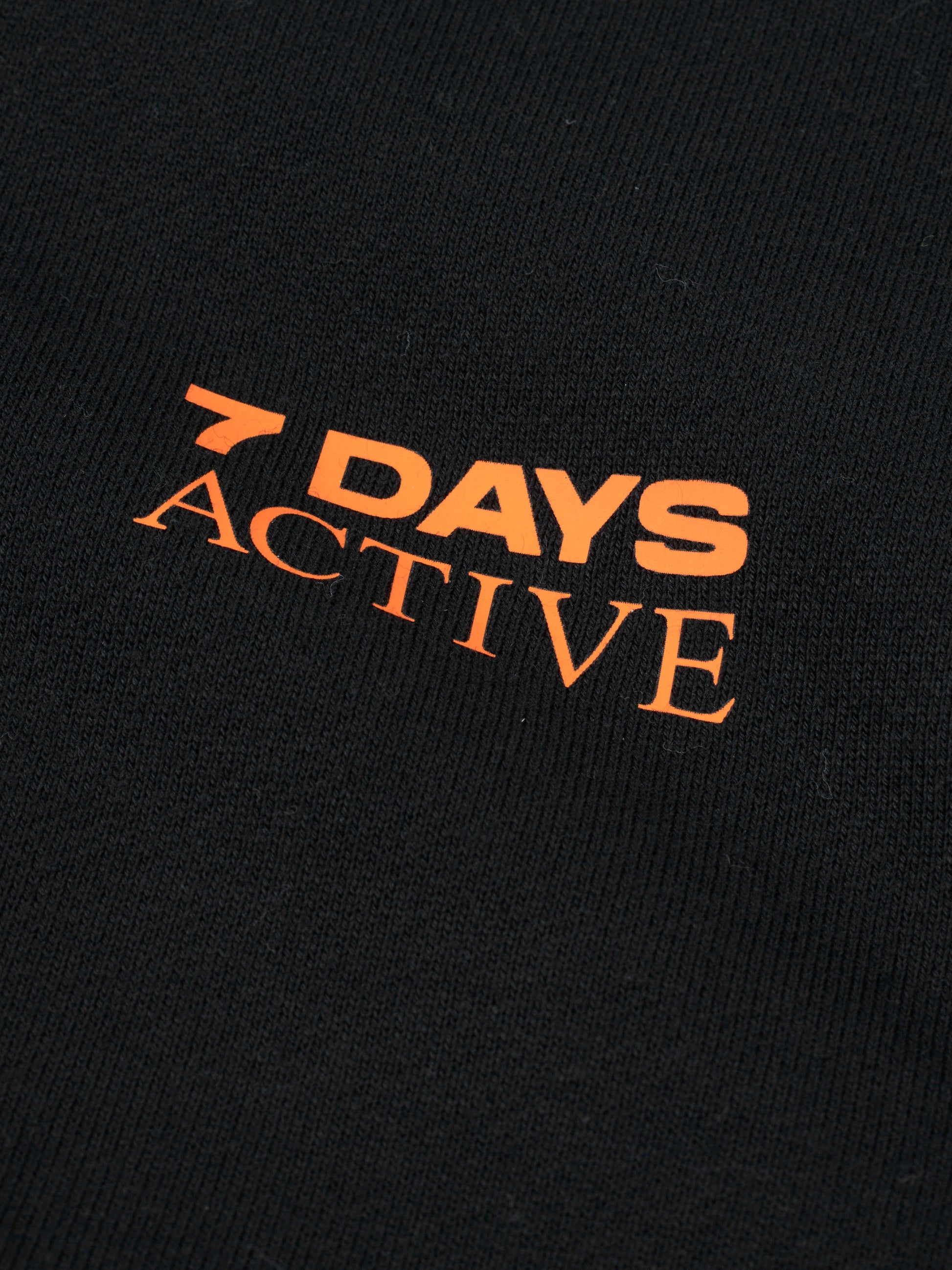 7 DAYS Organic Graphic Crew Neck Sweatshirts 001 Black