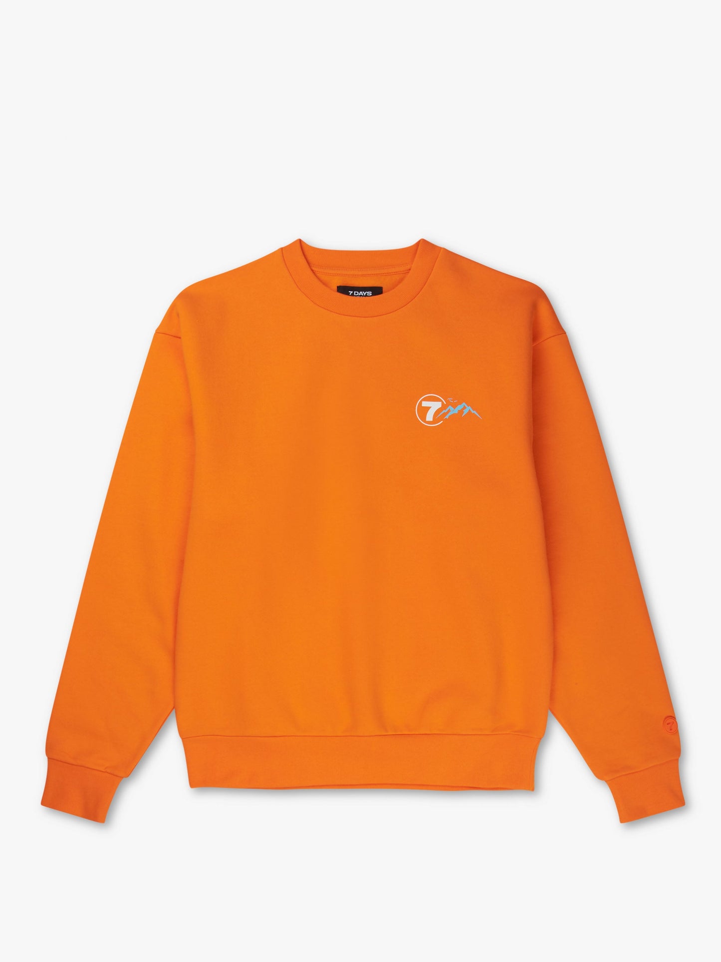 7 DAYS Organic Graphic Crew Neck Sweatshirts 617 Vibrant Orange