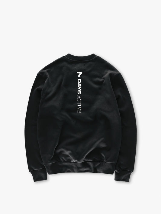 7 Days Active Organic Logo Crewneck Sweatshirts 001 Black