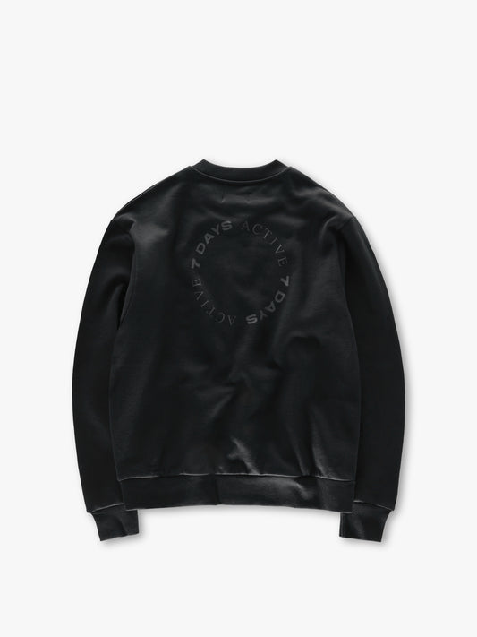 7 Days Active Organic Logo Crewneck Sweatshirts 001 Black