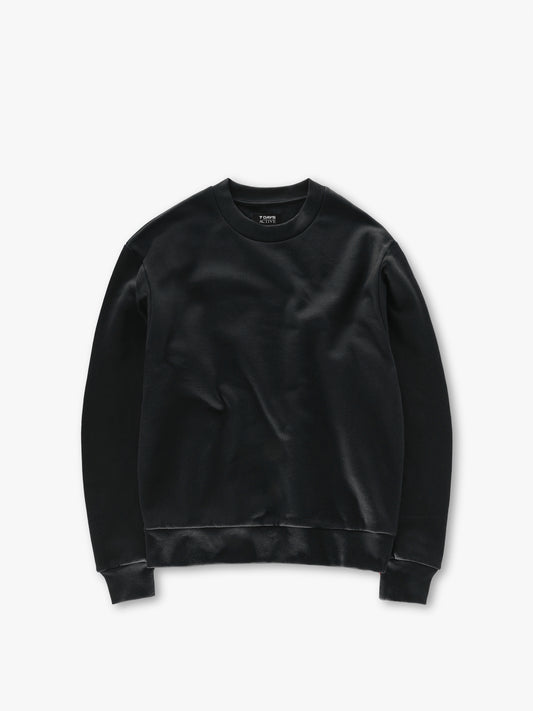 7 Days Active Organic Logo Crewneck Sweatshirts 001 Black