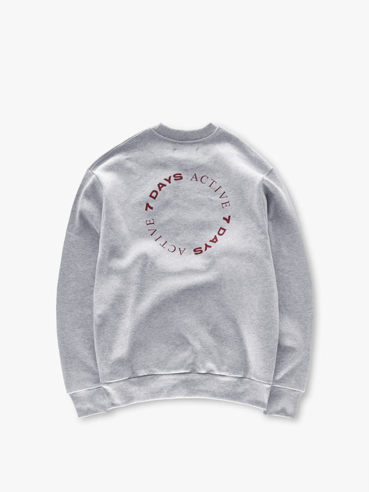 7 Days Active Organic Logo Crewneck Sweatshirts 022 Heather Grey