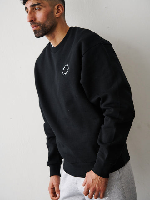 7 DAYS Organic Regular Crewneck Sweatshirts 001 Black