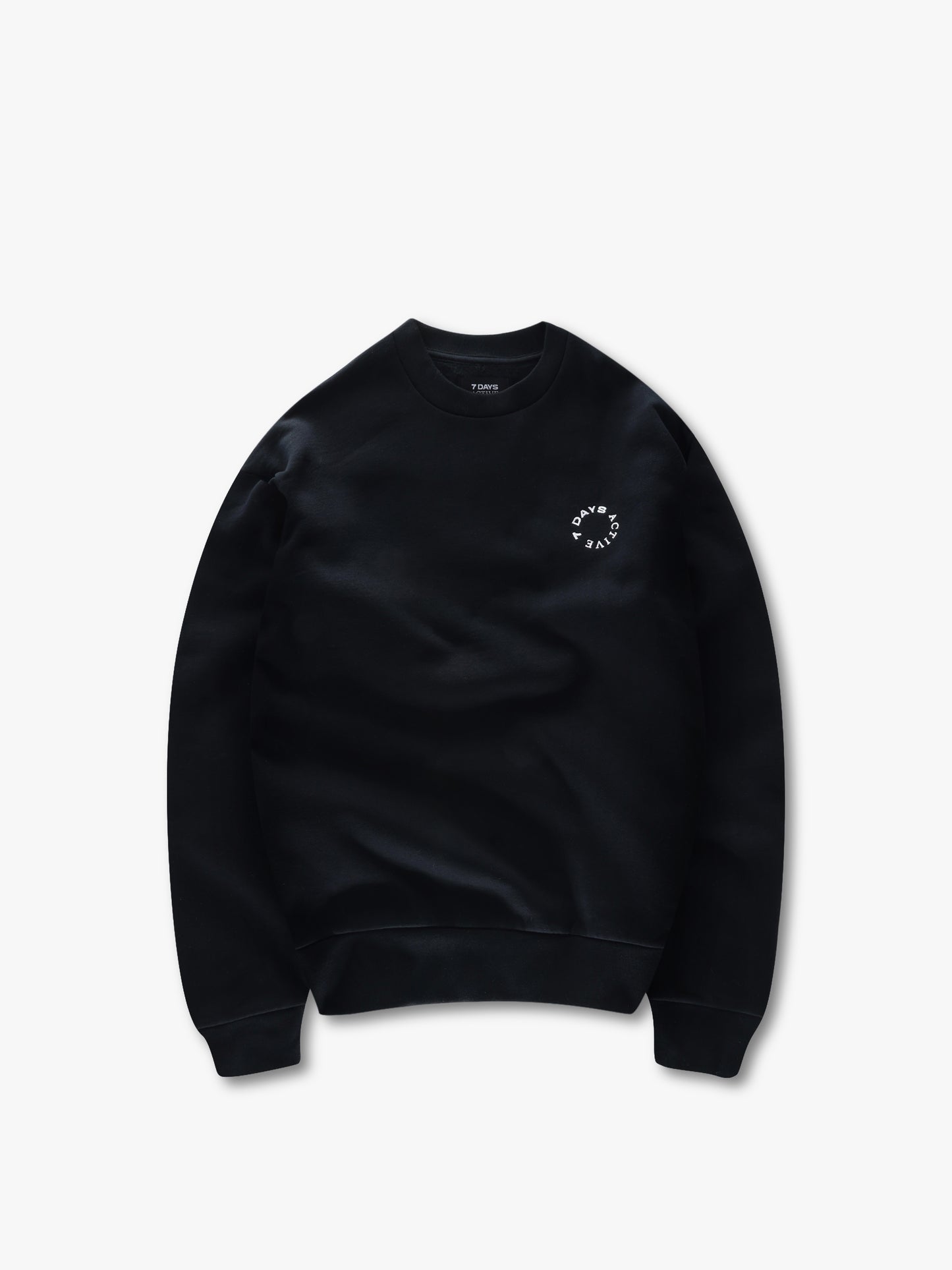 7 Days Active Organic Regular Crewneck Sweatshirts 001 Black