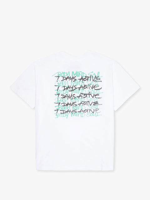 7 DAYS Organic Regular Fit Graphic Tee T-shirt S/S 049 Brilliant white