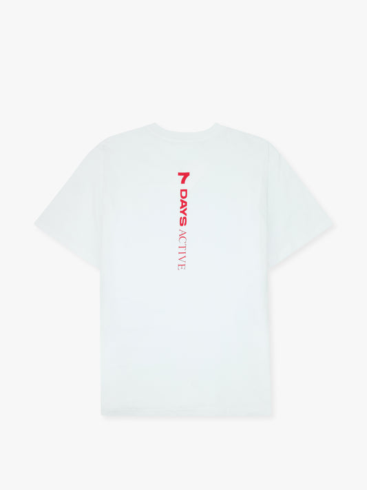 7 Days Active Organic Regular Logo Tee T-shirt S/S 850 White/Red