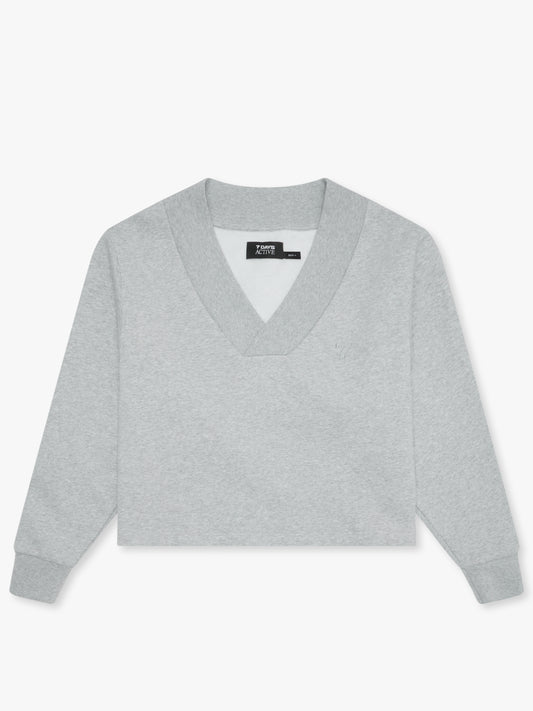 7 DAYS Organic V-neck Jumper Sweatshirts 022 Heather Grey