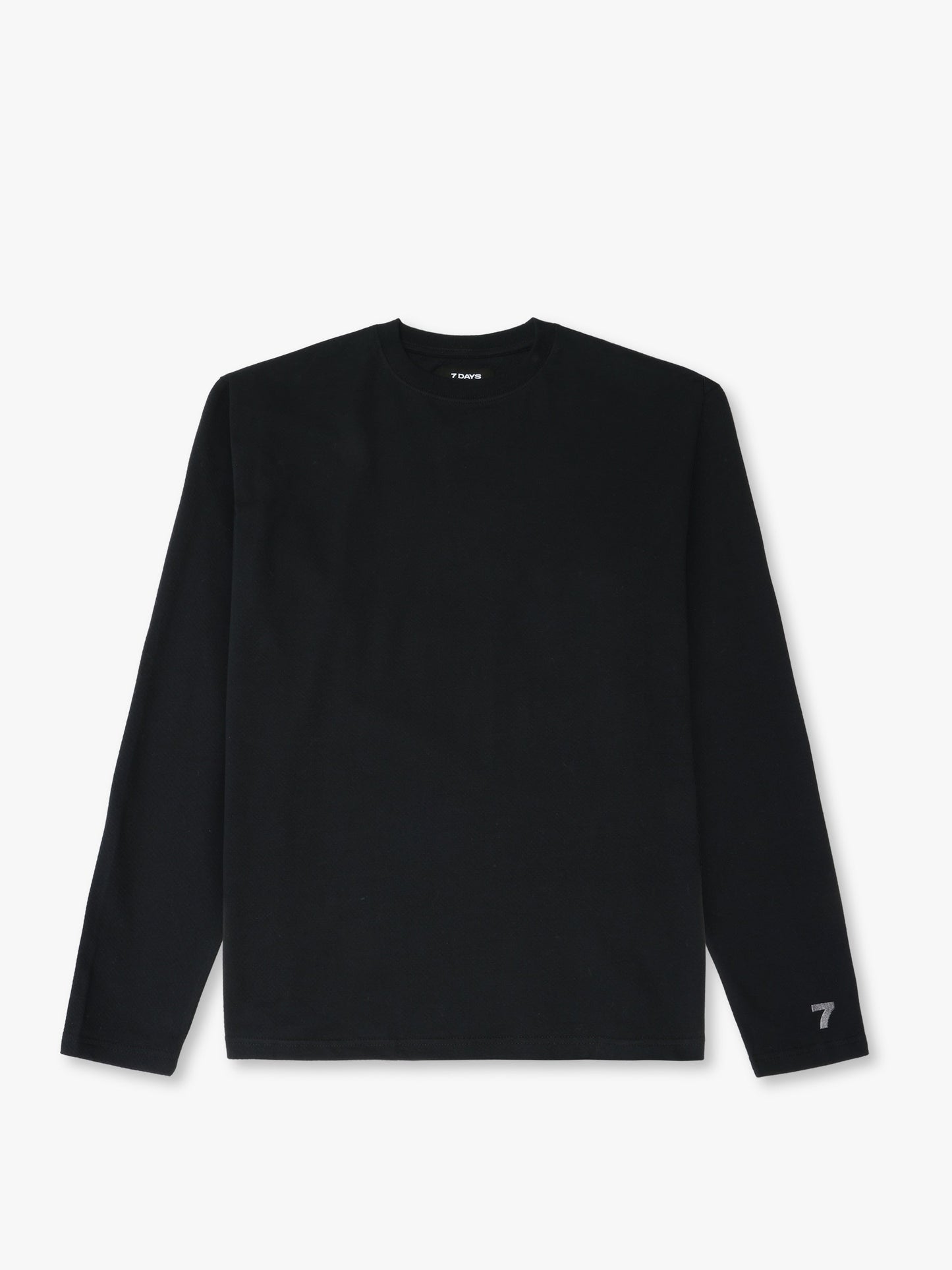 7 DAYS Organic Waffle Tee T-shirt L/S 001 Black