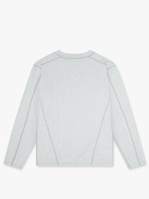 7 DAYS Panelled Long Sleeve Tee T-shirt L/S 022 Heather Grey