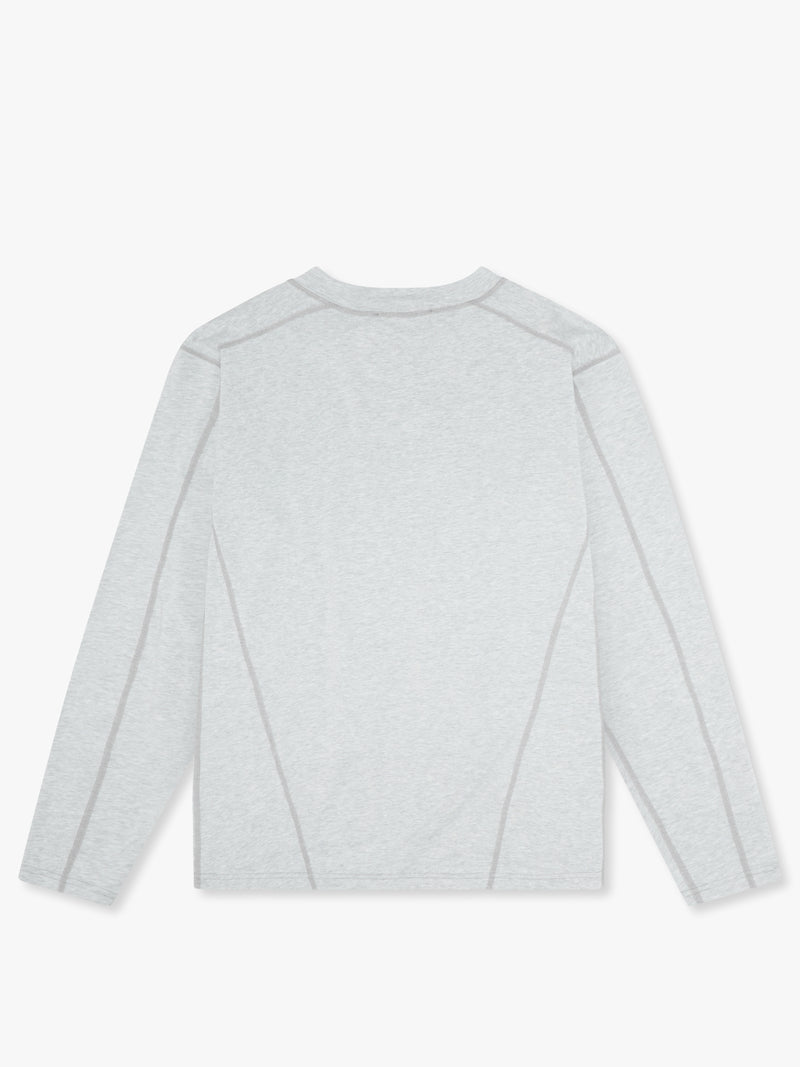 7 DAYS Panelled Long Sleeve Tee T-shirt L/S 022 Heather Grey