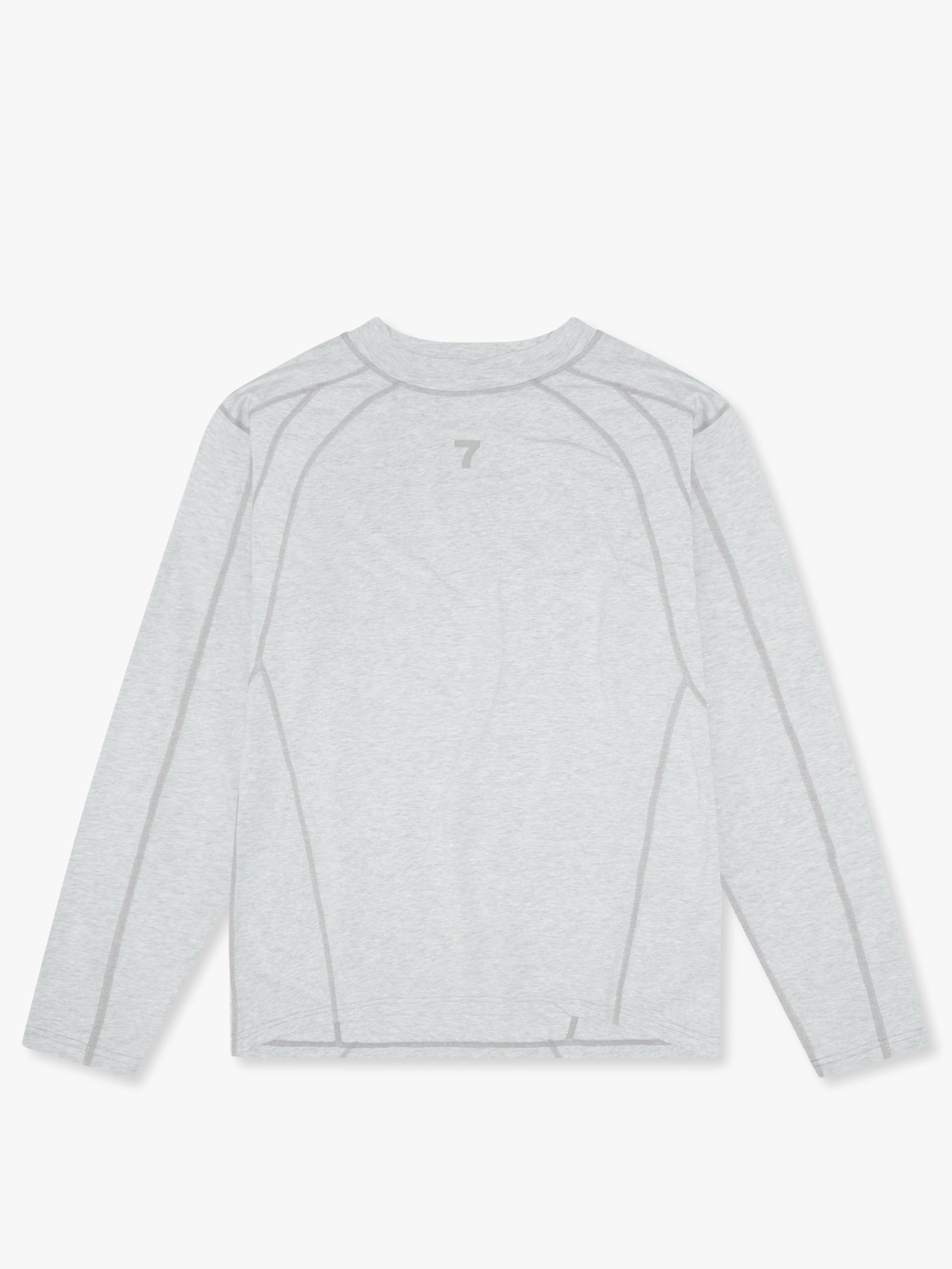 7 DAYS Panelled Long Sleeve Tee T-shirt L/S 022 Heather Grey