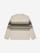 7 Days Active Polo Stripes Long Sleeve Lifestyle Tops 005 Beige