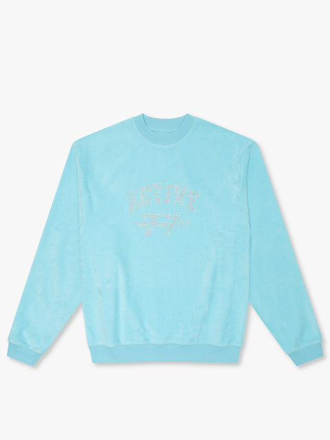 7 DAYS Recycled Velvet Crewneck Sweatshirts 821 Baltic Sea