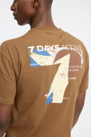 7 Days Active Regular Run To Be Strong Tee T-shirt S/S 004 Brown