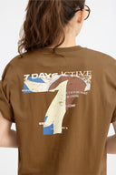 7 Days Active Regular Run To Be Strong Tee T-shirt S/S 004 Brown