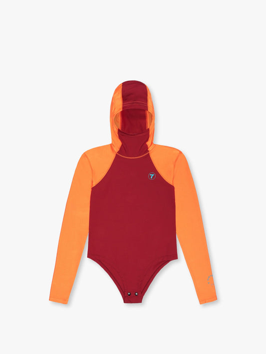 7 DAYS Running Hooded Body Bodysuits 155 Red Pear