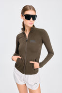 7 Days Active Womens Full Zip Running Top Training Jackets 063 Mocca