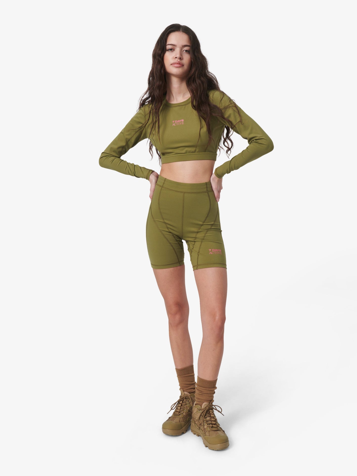 7 DAYS Cropped Longs Sleeve Top T-shirt L/S 247 Capulet Olive