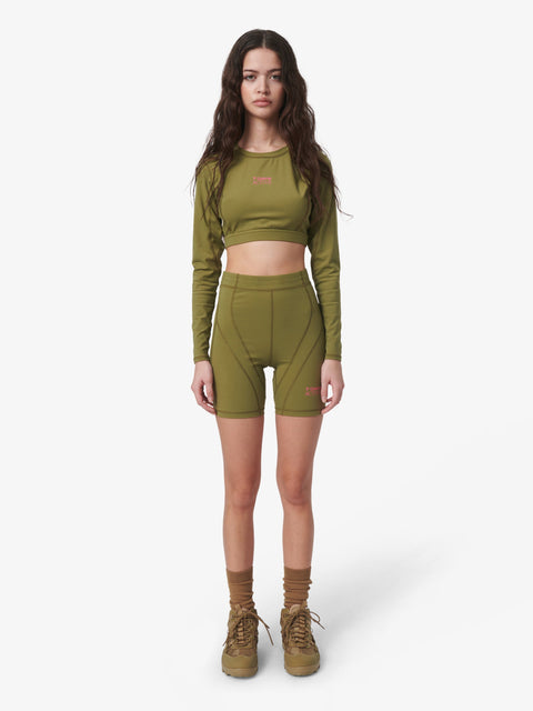 7 DAYS Cropped Longs Sleeve Top T-shirt L/S 247 Capulet Olive