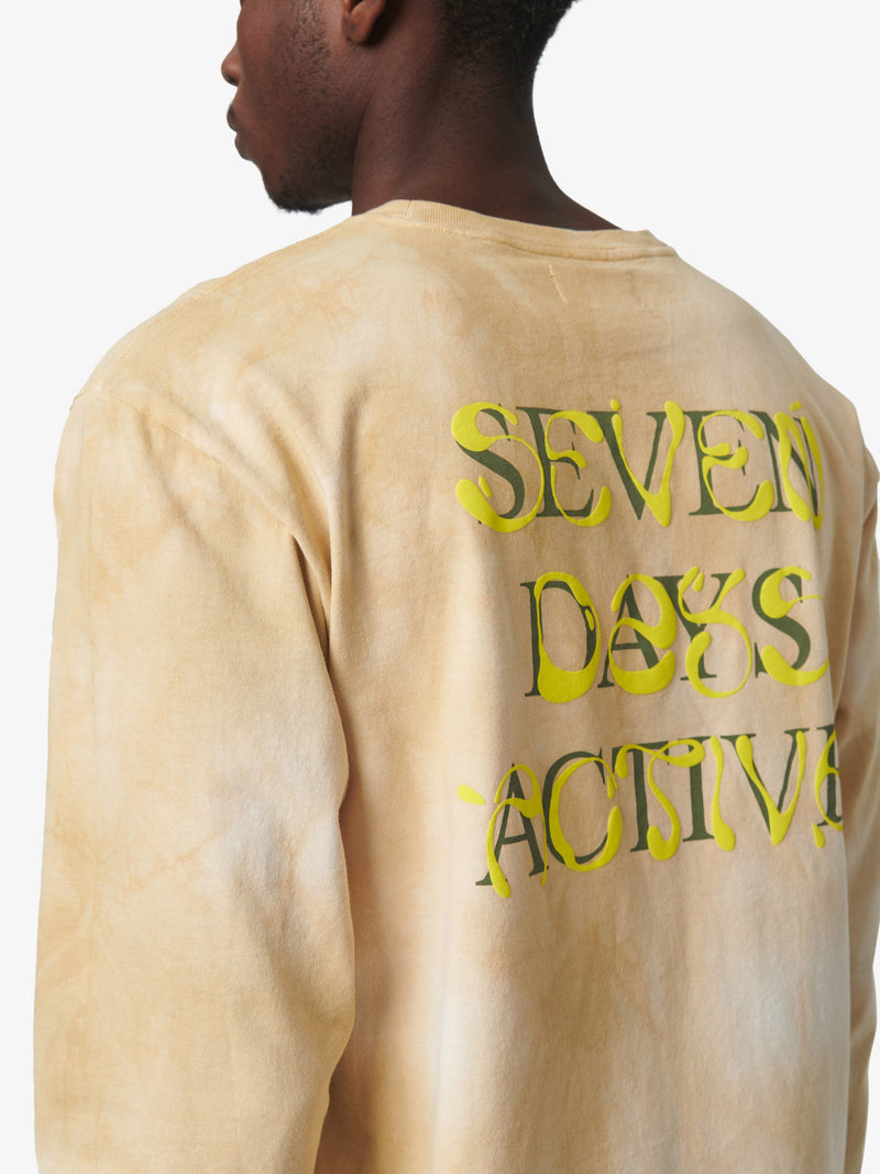 7 DAYS Graphic Long Sleeve Tee L/S T-shirt 417 Tie Dye Sand