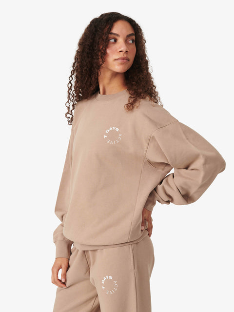 7 DAYS Monday Crewneck Sweatshirts 513 Dune