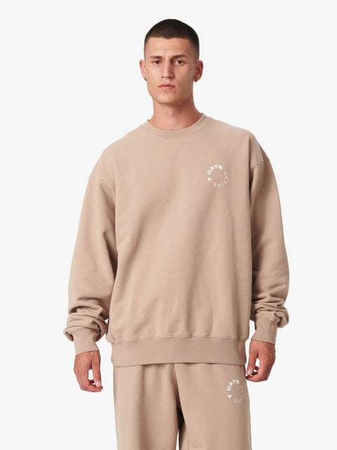 7 DAYS Monday Crewneck Sweatshirts 513 Dune