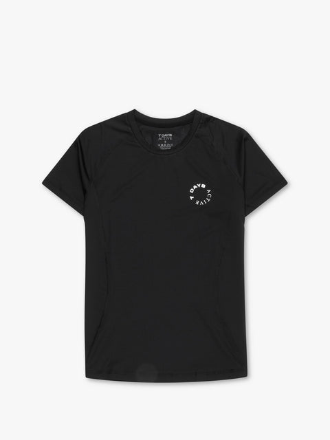 7 DAYS Women's Training Tee T-shirt S/S 001 Black